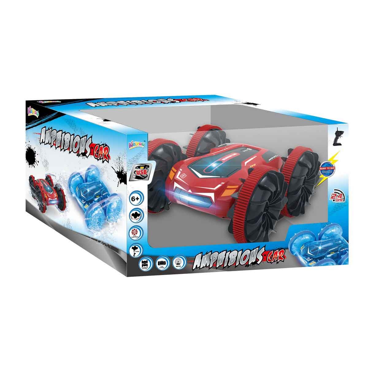 كيدز برو سيارة ريموت كنترول برمائية بإضاءة 2.4 جيجاهرتز متنوعة للأولاد، عمر 5-7 سنوات