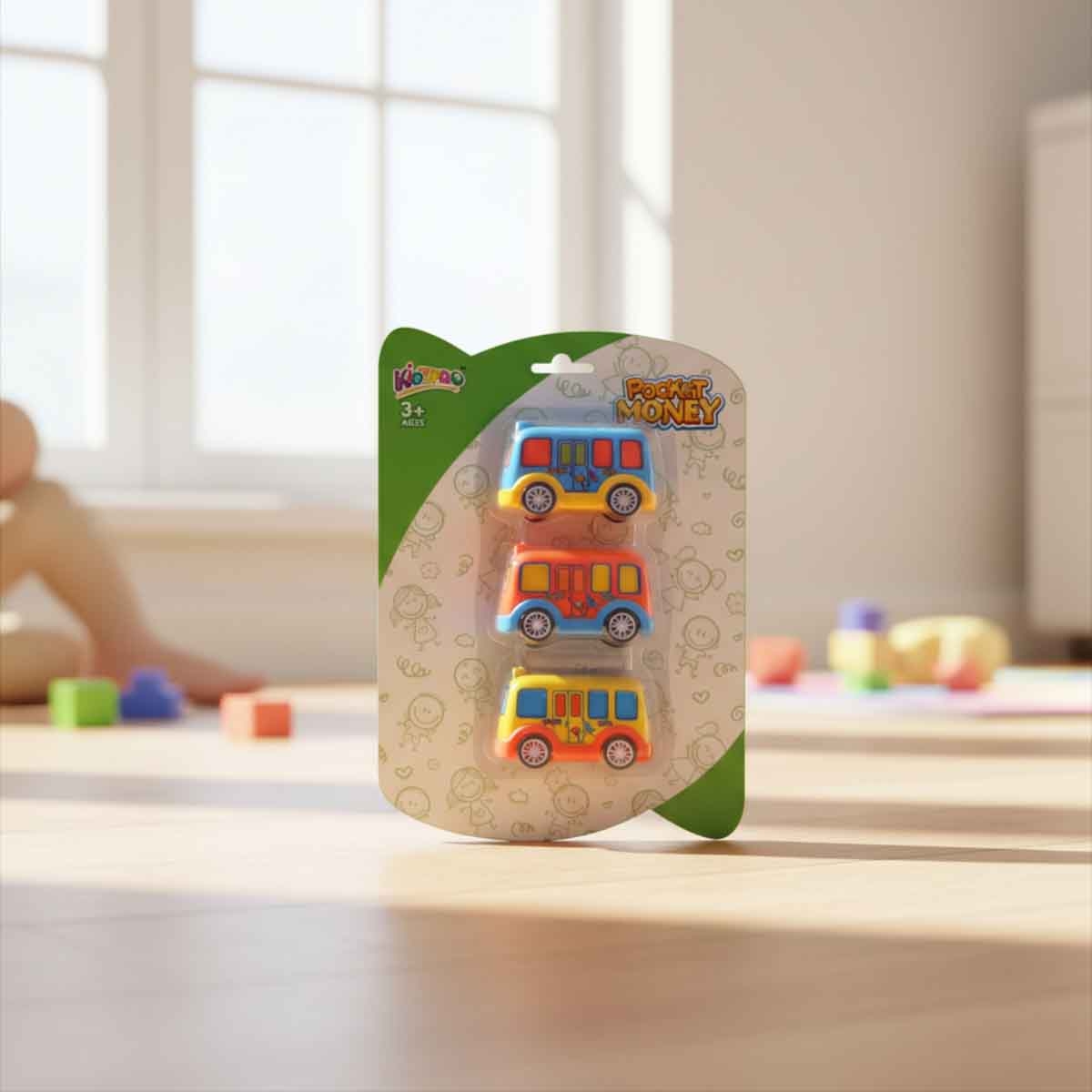 كيدزبرو مجموعة سيارات فَنكي بالسحب للخلف متنوعة 3-قطع للأطفال للجنسين، 3-4 سنوات