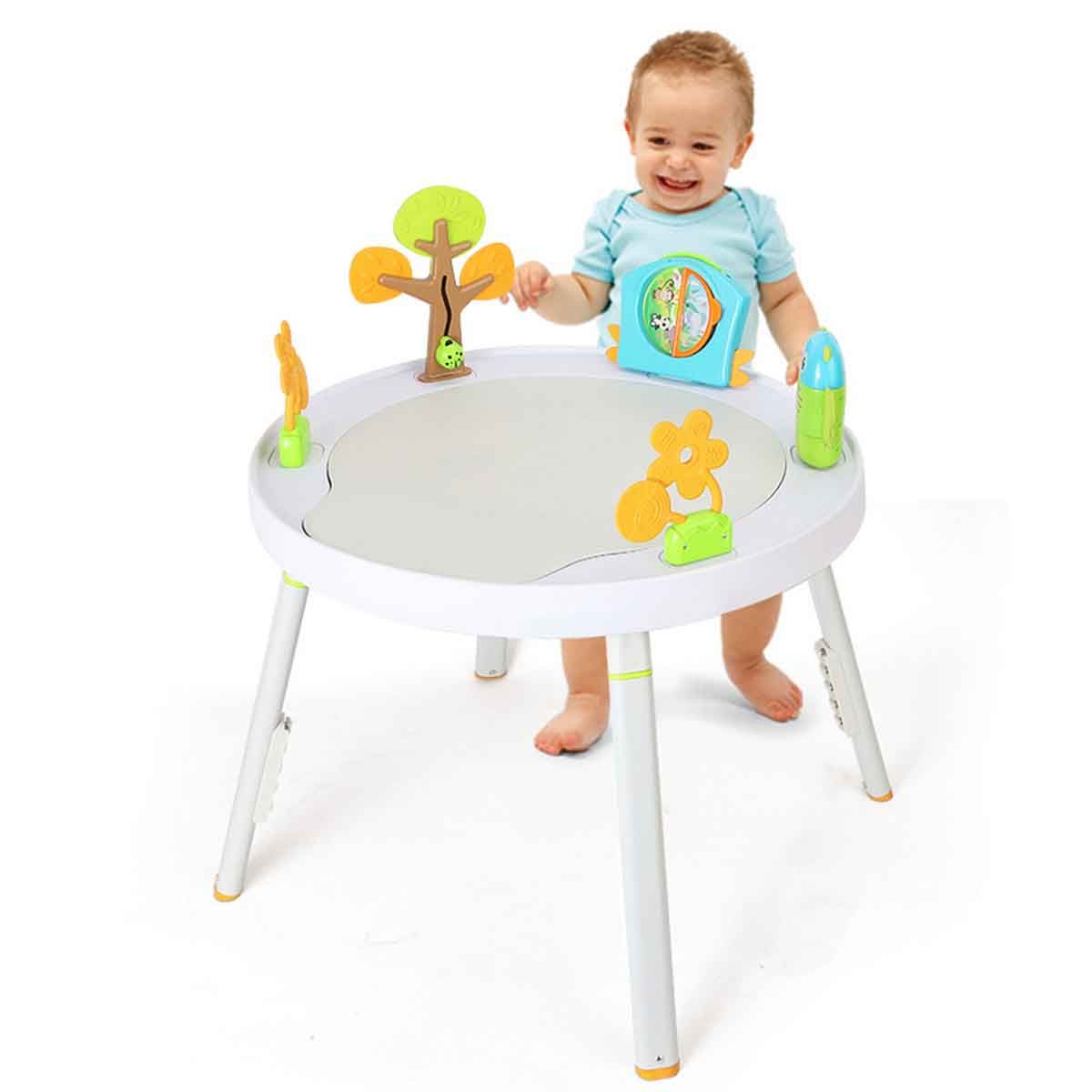 كيكي بيبي كرسي قفز للأطفال 3 في 1 باللون الرمادي بقاعدة منحنية ونظام امتصاص صدمات من عمر 0-2 سنة