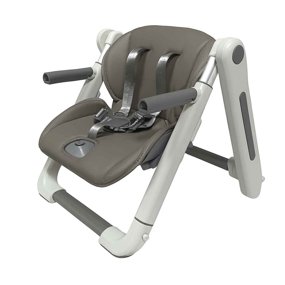 كيكي بيبي كرسي طعام مرتفع للأطفال باللون الرمادي مع 3 مستويات لارتفاع المقعد من عمر 0-2 سنة