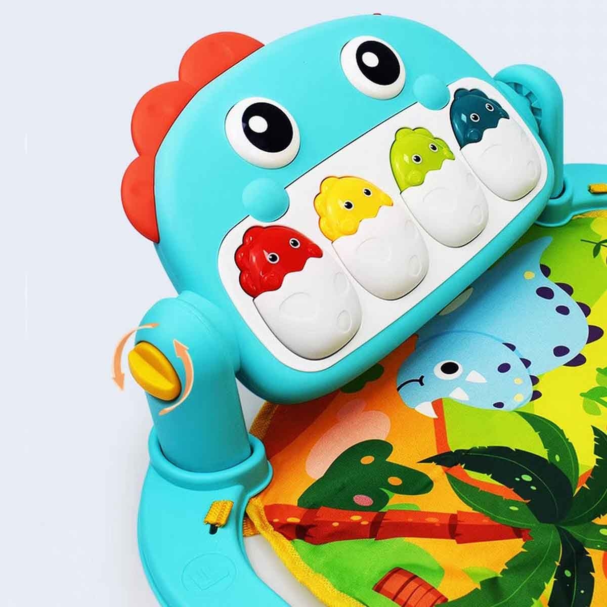 كيكي بيبي سجادة بيانو بشكل ديناصور مع وضع الموسيقى للأطفال من عمر 0-2 سنة