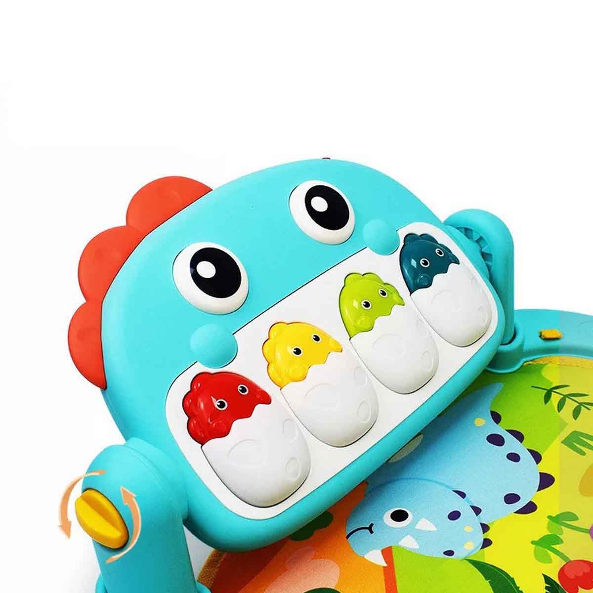 كيكي بيبي سجادة بيانو بشكل ديناصور مع وضع الموسيقى للأطفال من عمر 0-2 سنة