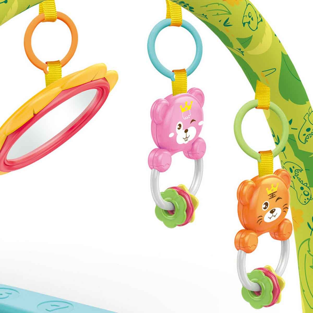 كيكي بيبي سجادة بيانو بشكل ديناصور مع وضع الموسيقى للأطفال من عمر 0-2 سنة