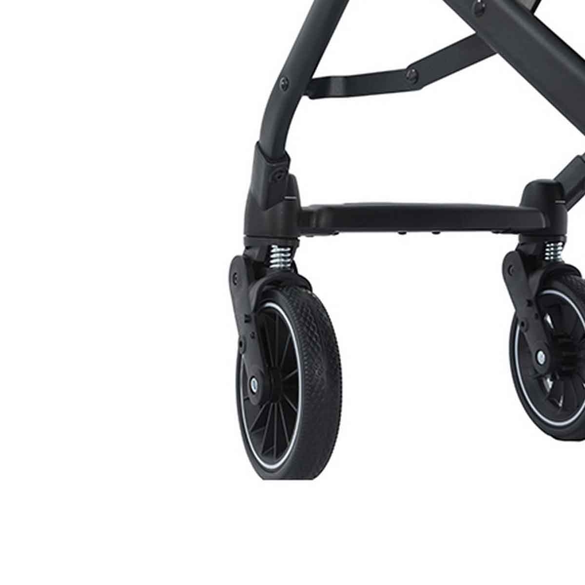 كيكي بيبي عربة أطفال خفيفة الوزن باللون الرمادي مع مقبض سحب