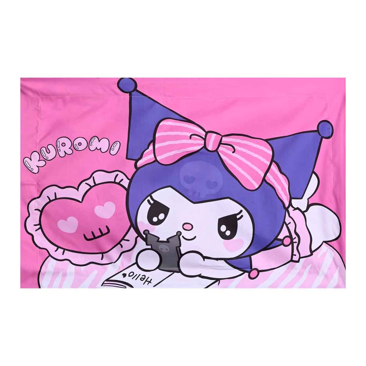 كورومي طقم لحاف مكون من 5 قطع من ألياف دقيقة مفرشة باللون الوردي مع غلاف بوليستر