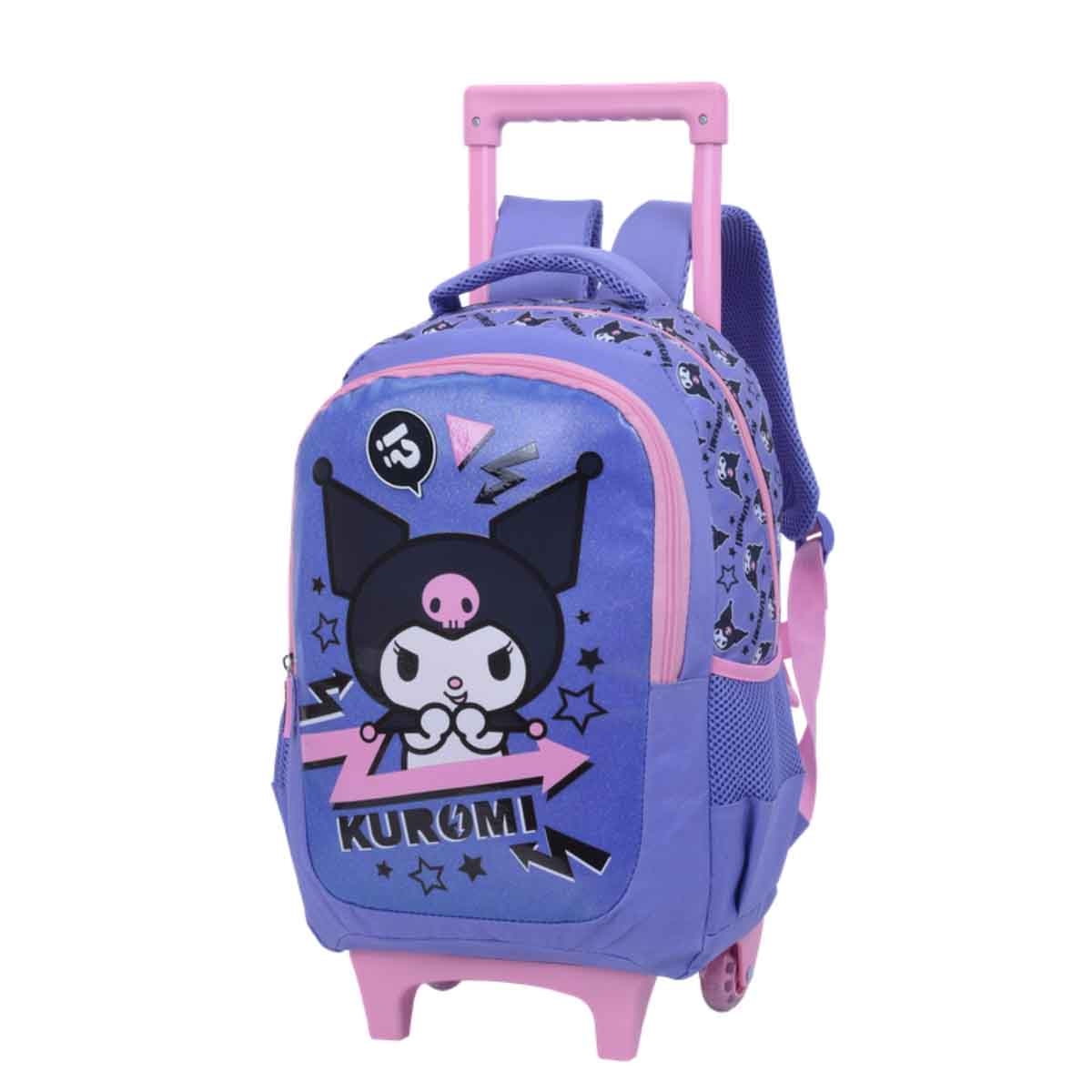 كورومي حقيبة ترولي سانريو بنفسجية بتصميم كرتوني مقاس 16 انش