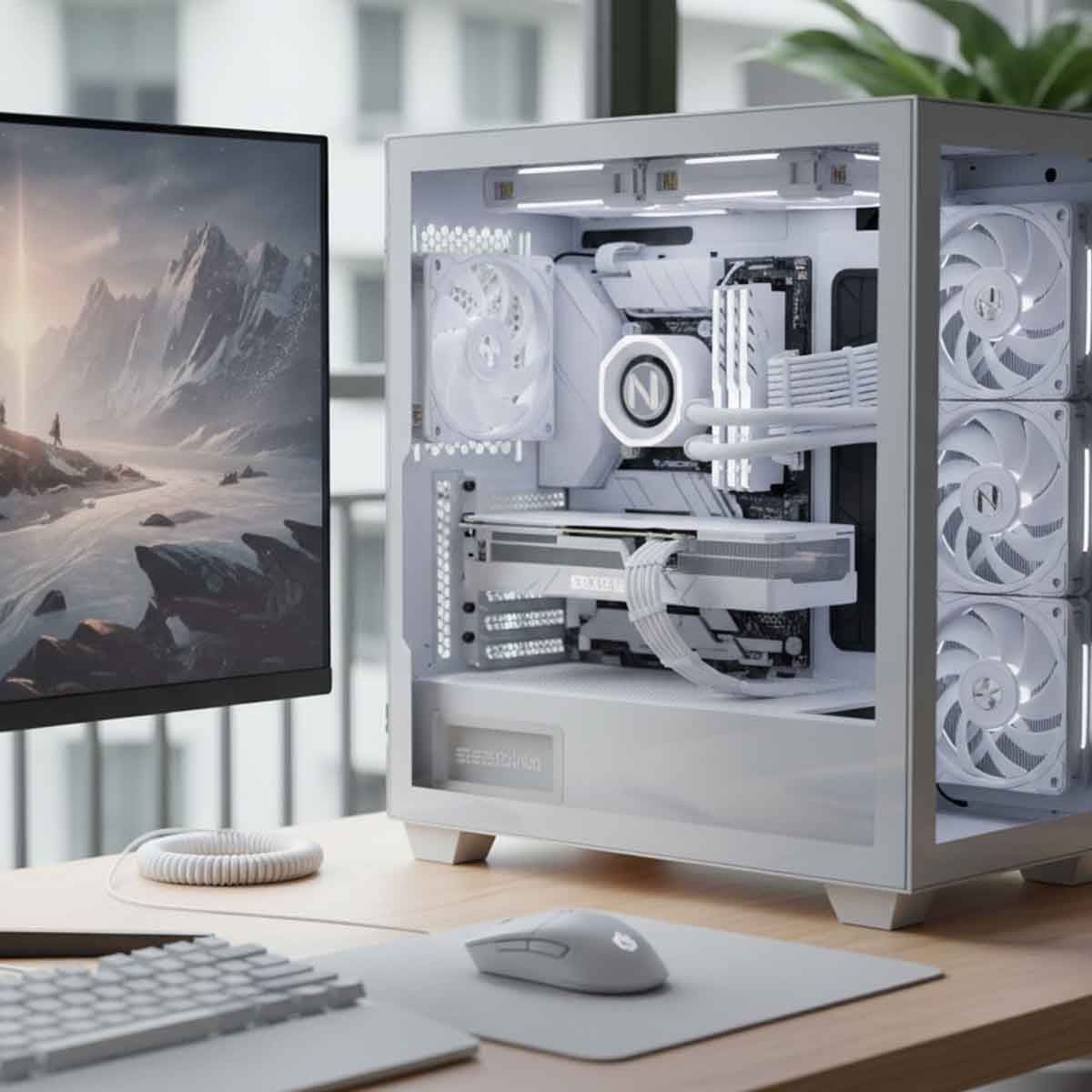 ليان لي مروحة تبريد PWM بسرعة 2600RPM مقاس 120mm بيضاء