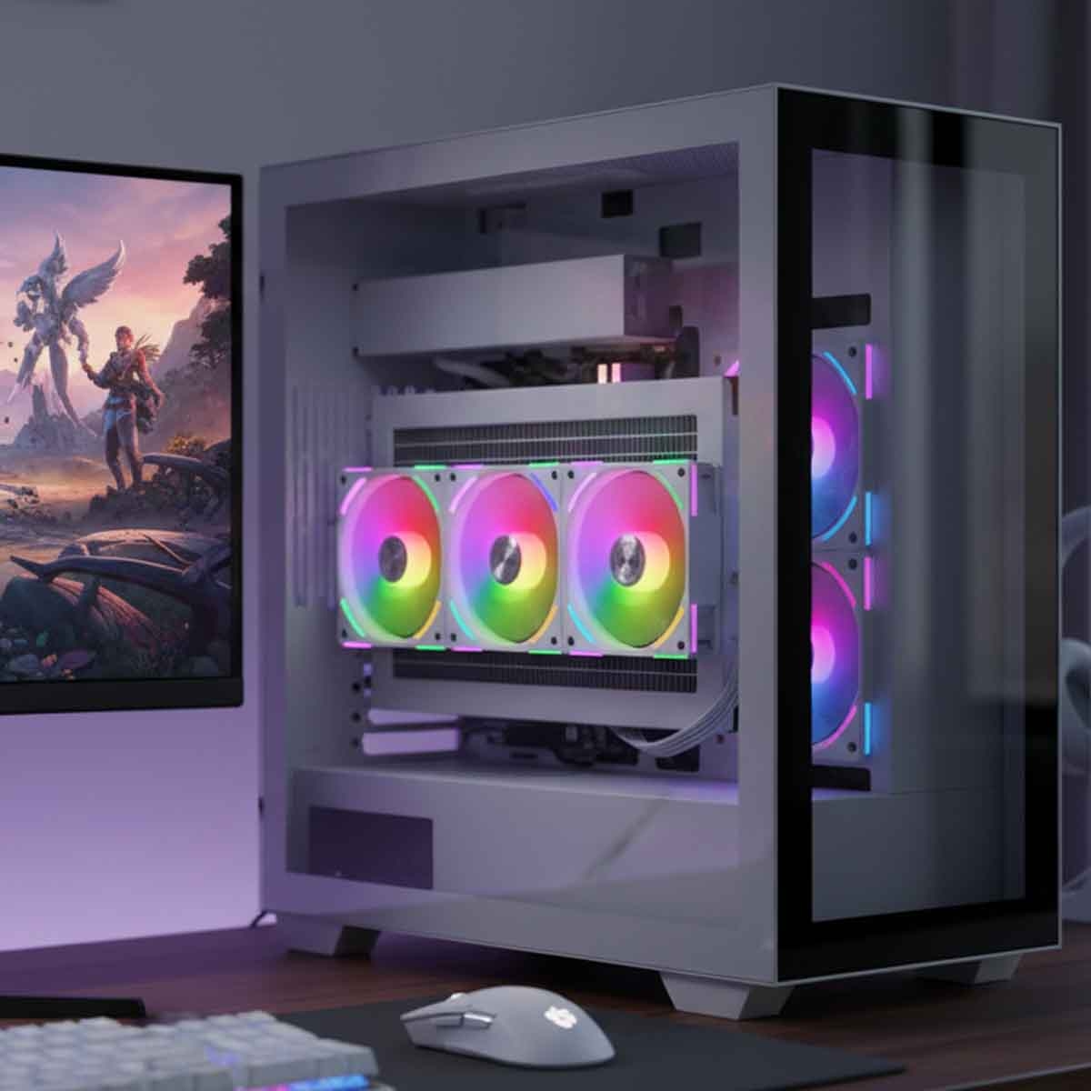 ليان لي مروحة تبريد ARGB مقاس 120mm بيضاء UNI Fan ALV2