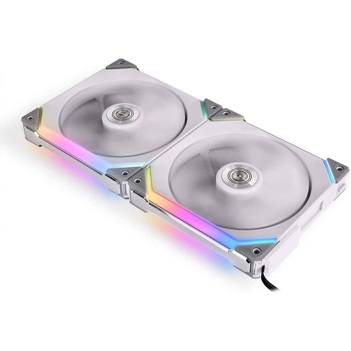 ليان لي حزمة مبرد سائل مزدوجة UNI Fan SL140 بيضاء