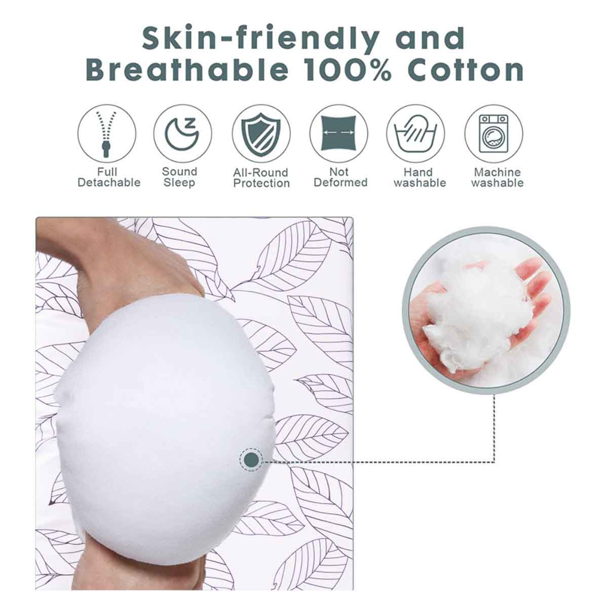 ليتل ستوري سرير استرخاء للمواليد بحشوة لينة قابلة للتنفس — فلورا أبيض رمادي للأطفال، 0–2 سنة