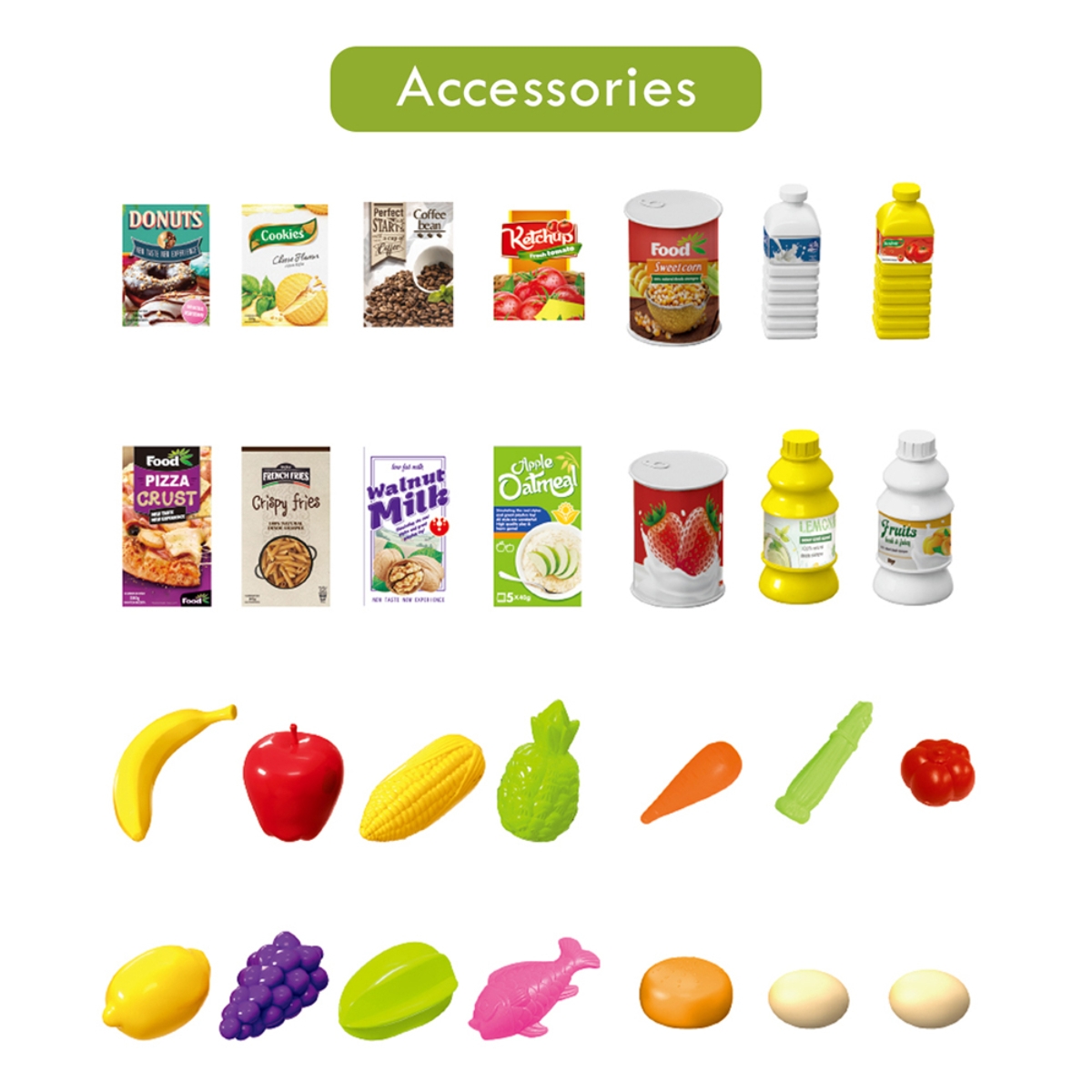 ليتل ستوري مجموعة لعب عربة تسوق السوق خضراء للجنسين، 3-4 سنوات