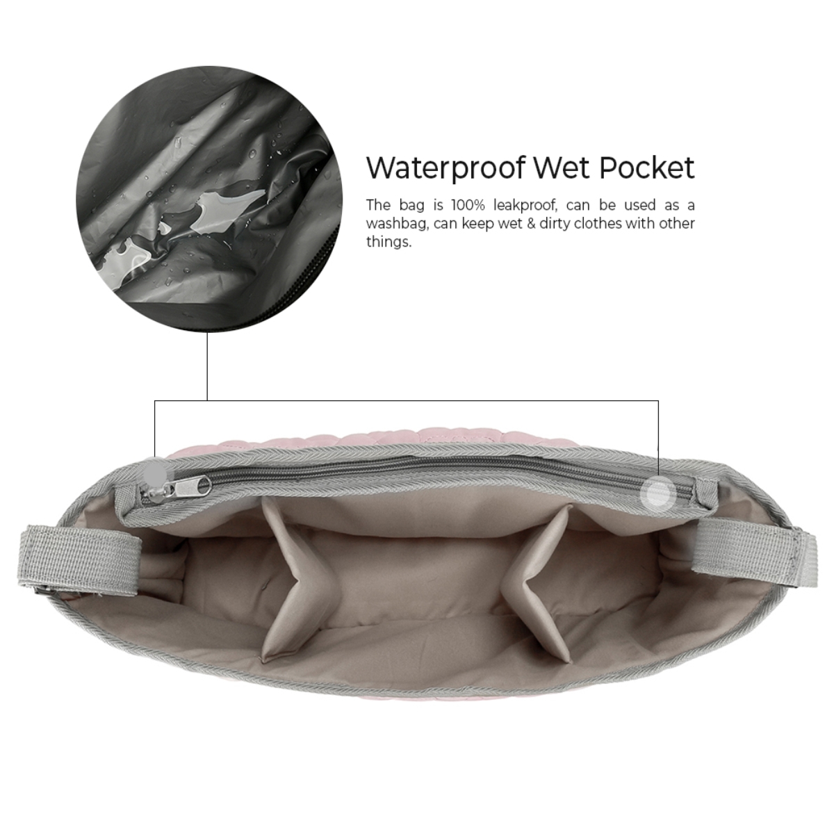 ليتل ستوري حقيبة عربة مبطنة فاخرة باللون الوردي للأطفال من عمر 0 إلى 2 سنة