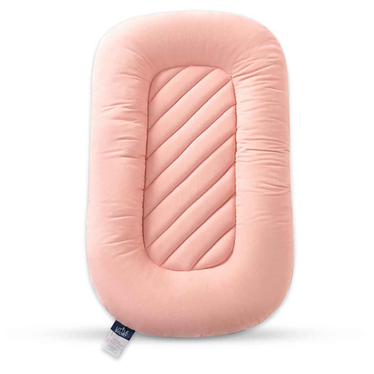 ليتل ستوري سرير نوم محمول للأطفال باللون الوردي