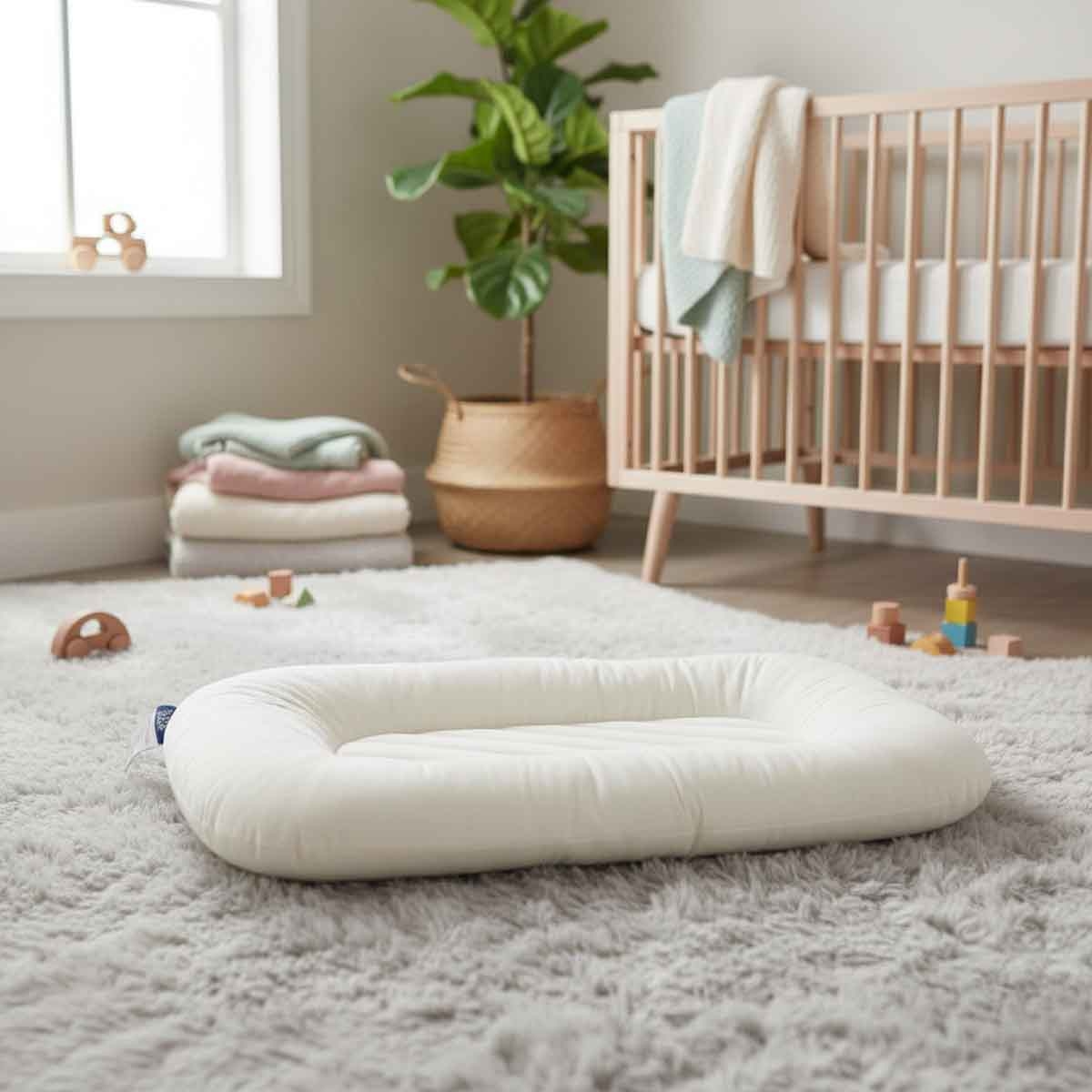 ليتل ستوري سرير نوم محمول للأطفال باللون الأبيض