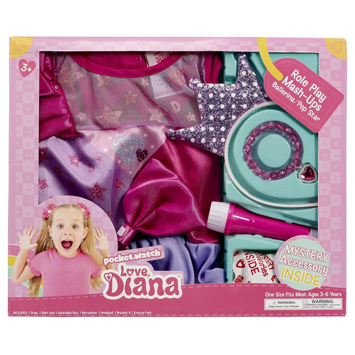 لوڤ ديانا مجموعة تنكرية راقصة الباليه والنجمة للبنات، 3-4 سنوات