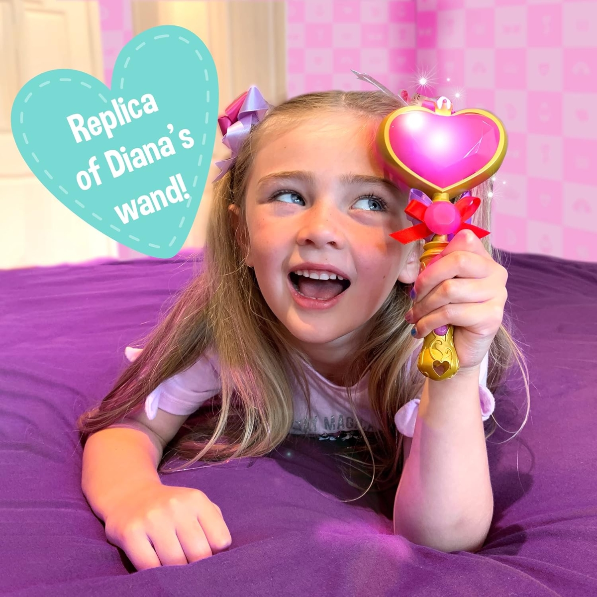 لوڤ ديانا عصا رسم مضيئة وفقاعات سحرية للبنات، 3-4 سنوات