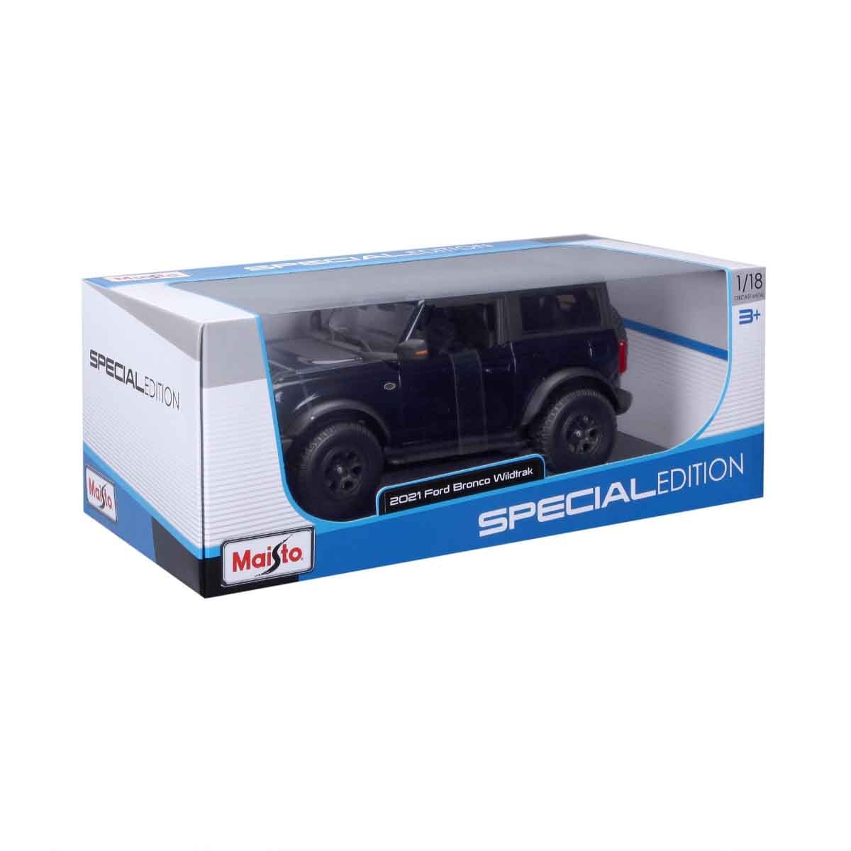 مايستو سيارة دايكاست فورد برونكو وايلد تراك سوداء بمقياس 1:18 للأولاد، من عمر 3 إلى 4 سنوات