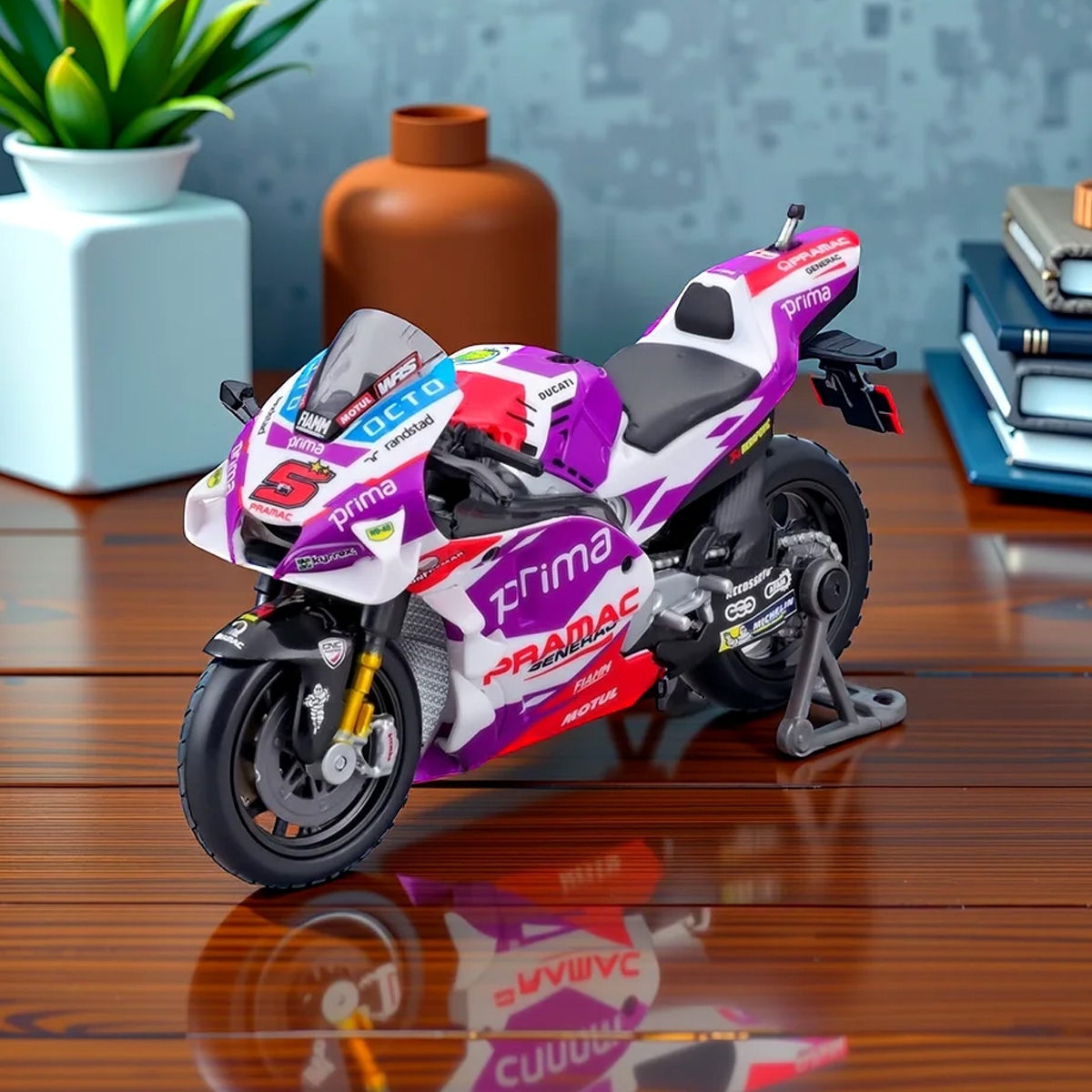 مايستو دراجة نارية دوكاتي براماك ريسينغ بمقياس 1:18 معدنية، للأولاد، من عمر 3 إلى 4 سنوات