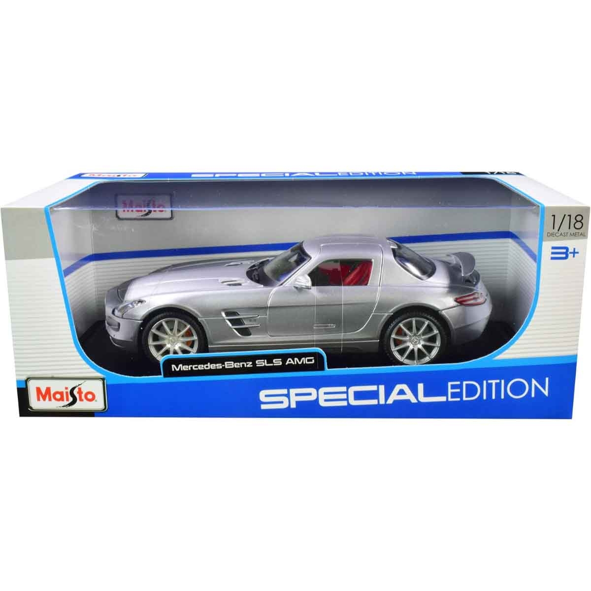 مايستو سيارة دايكاست مرسيدس بنز SLS AMG بمقياس 1:18 للأولاد، 3-4 سنوات