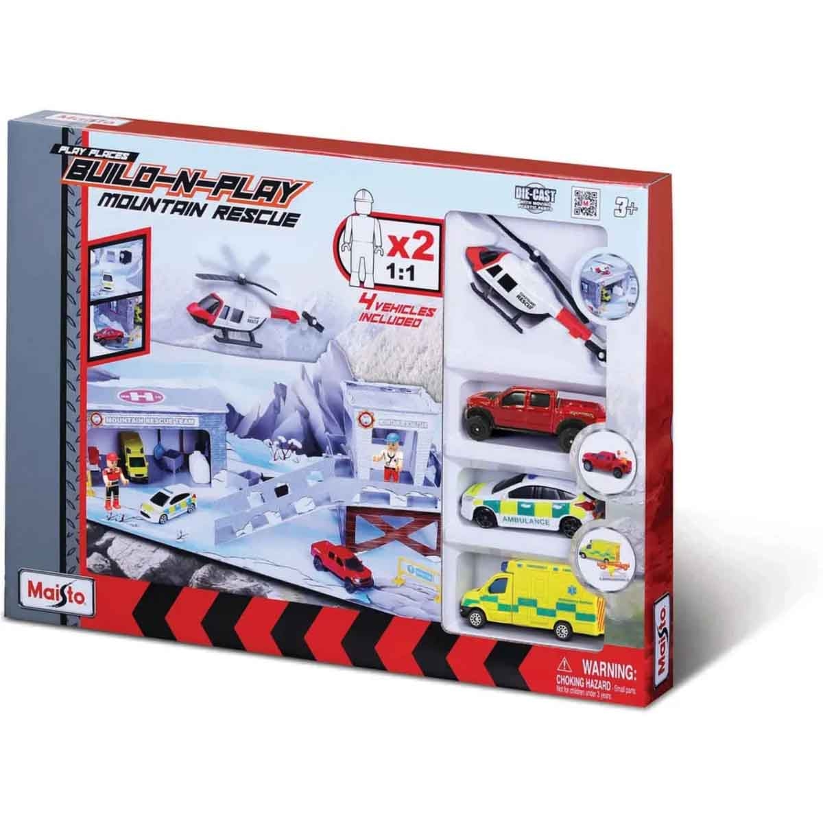 مايستو مجموعة إنقاذ الجبال للتركيب واللعب مع مركبة دايكاست فريش ميتال، للجنسين، 3-4 سنوات