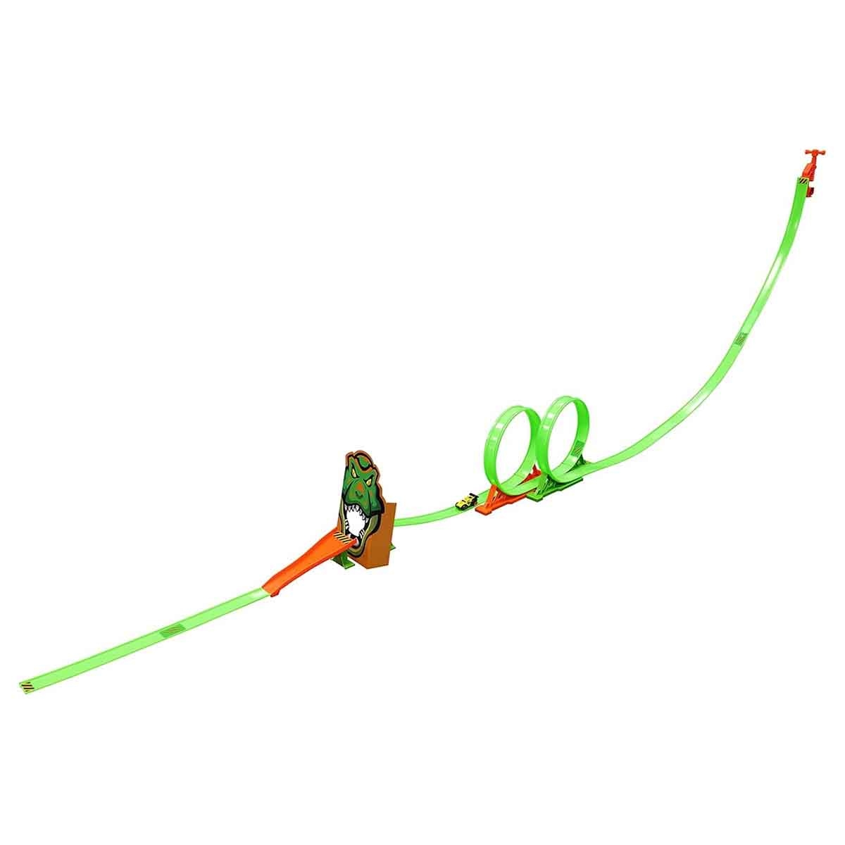 مايستو مجموعة تحدي المسار المزدوج للديناصور مع سيارة تحكم عن بعد هجوم الديناصور للطرق الوعرة، للأولاد، 8-10 سنوات