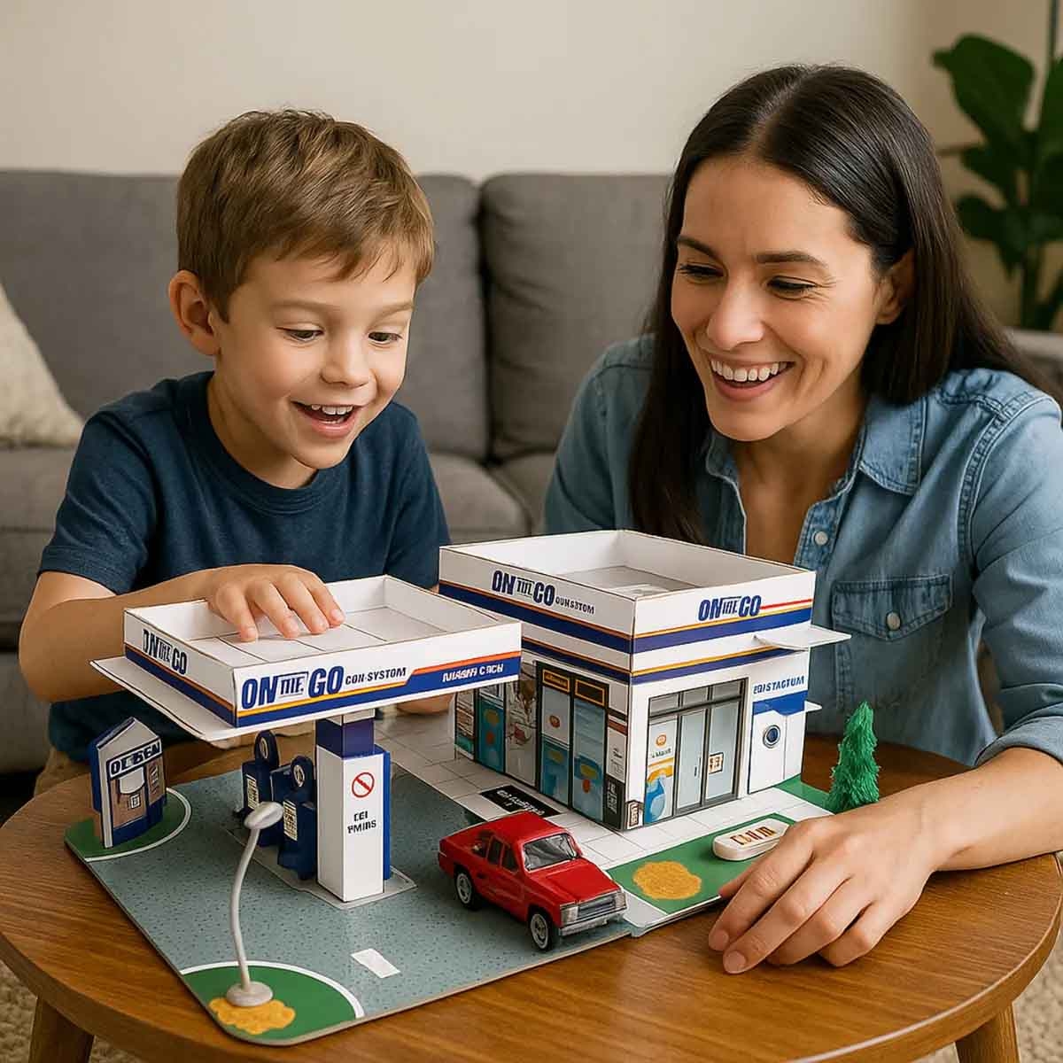 مايستو مجموعة محطة وقود للتركيب واللعب مع سيارة دايكاست فريش ميتال، للأولاد، 3-4 سنوات