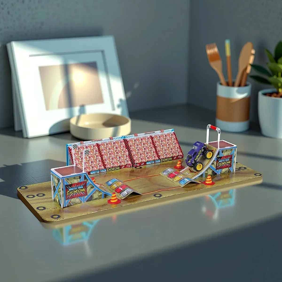 مايستو مجموعة ساحة شاحنات مونستر للتركيب واللعب مع سيارة دايكاست فريش ميتال، للأولاد، 3-4 سنوات