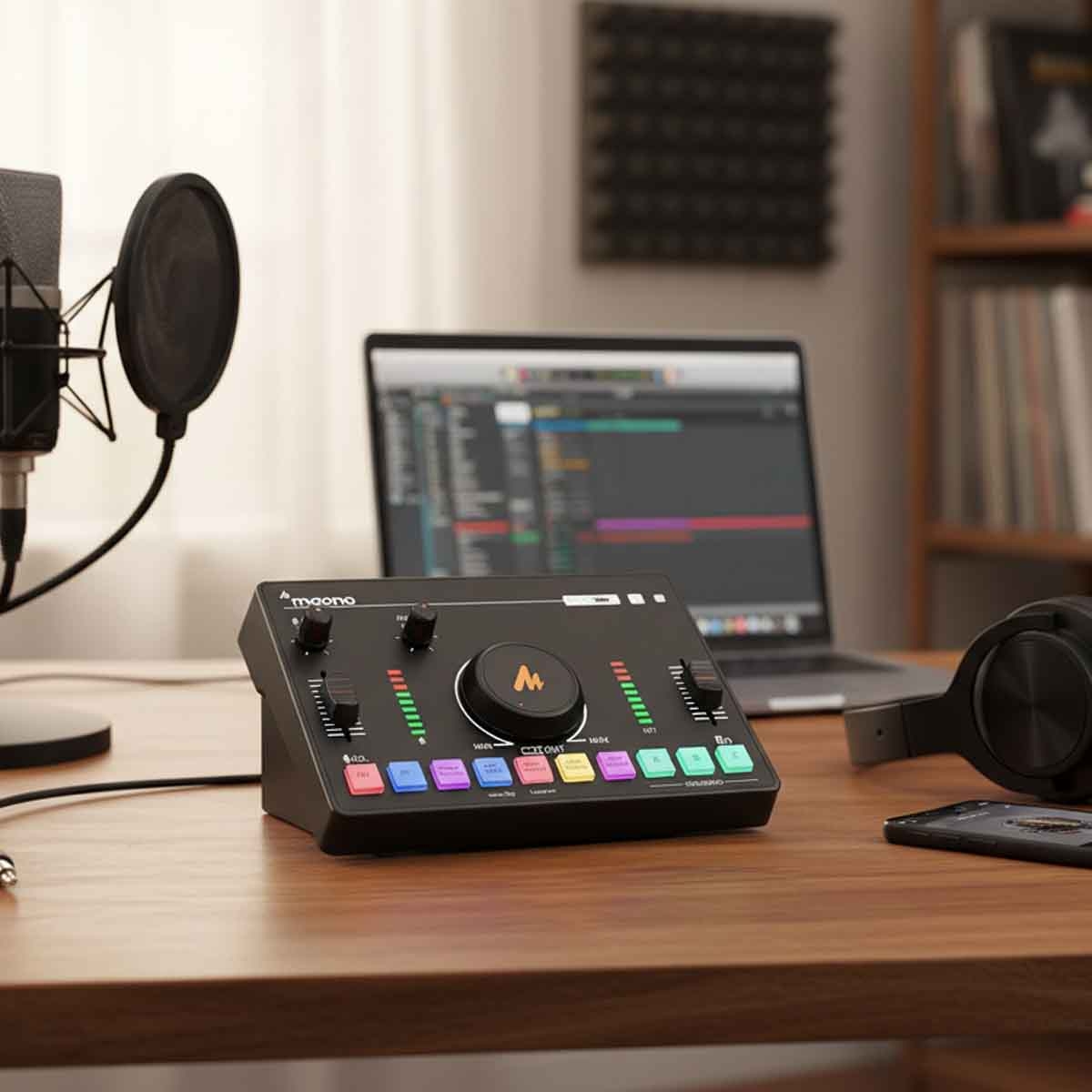 ماونوكاستر AMC2 NEO أسود ميكسر صوت للبث المباشر