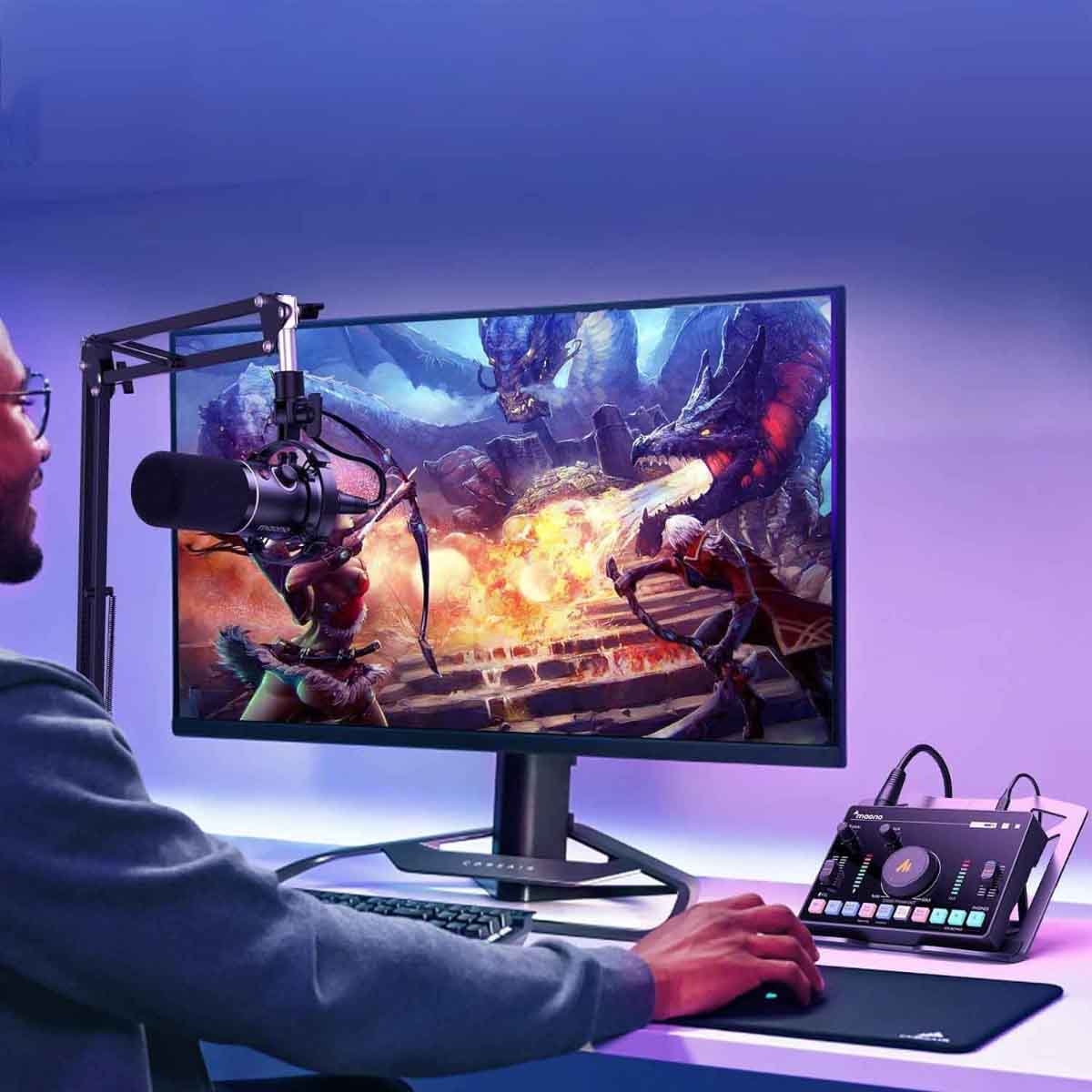 ماونوكاستر AMC2 NEO أسود ميكسر صوت للبث المباشر