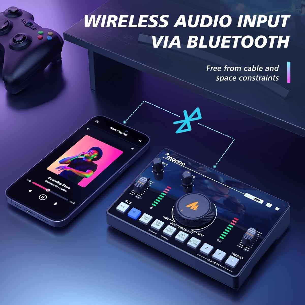 ماونوكاستر AMC2 NEO أسود ميكسر صوت للبث المباشر