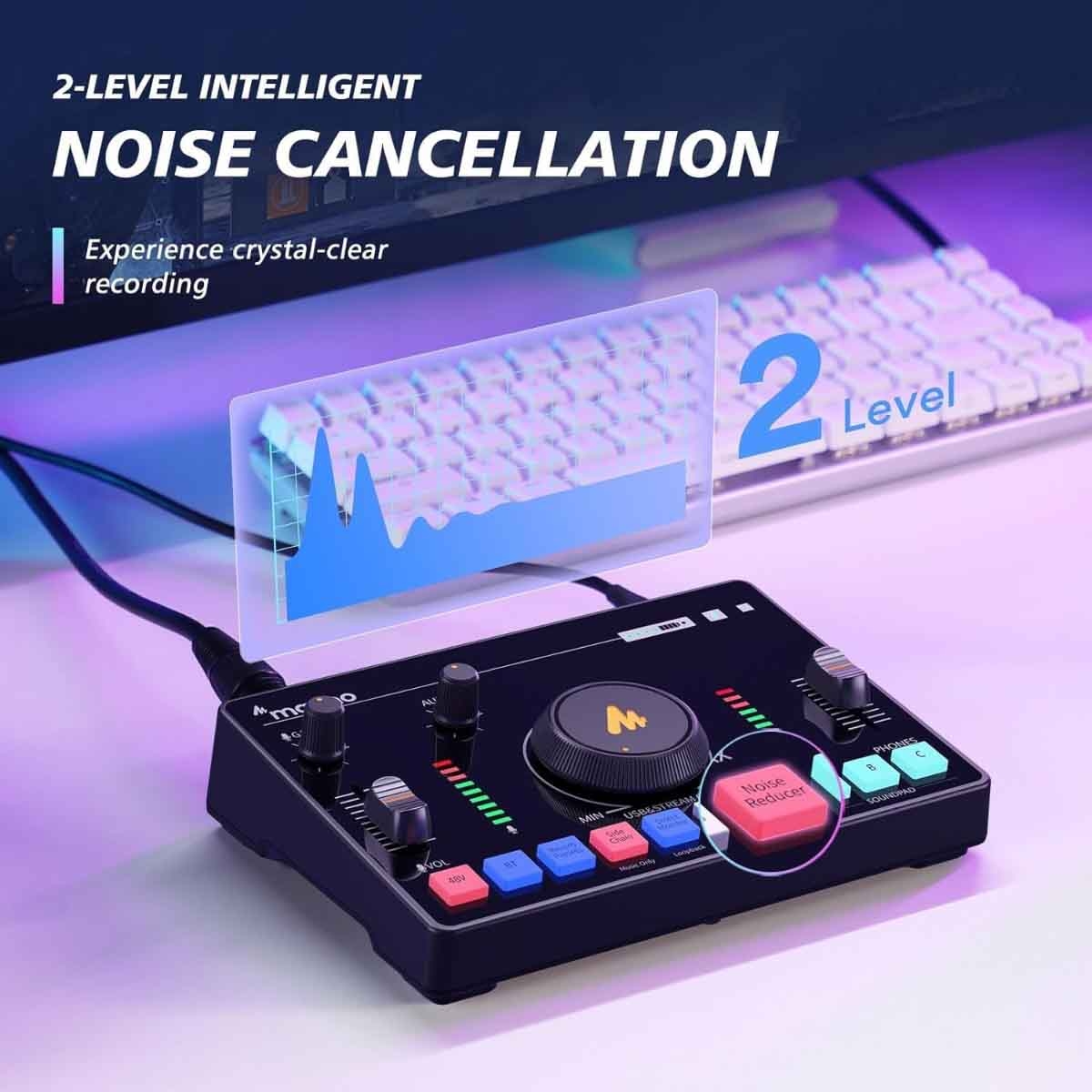 ماونوكاستر AMC2 NEO أسود ميكسر صوت للبث المباشر