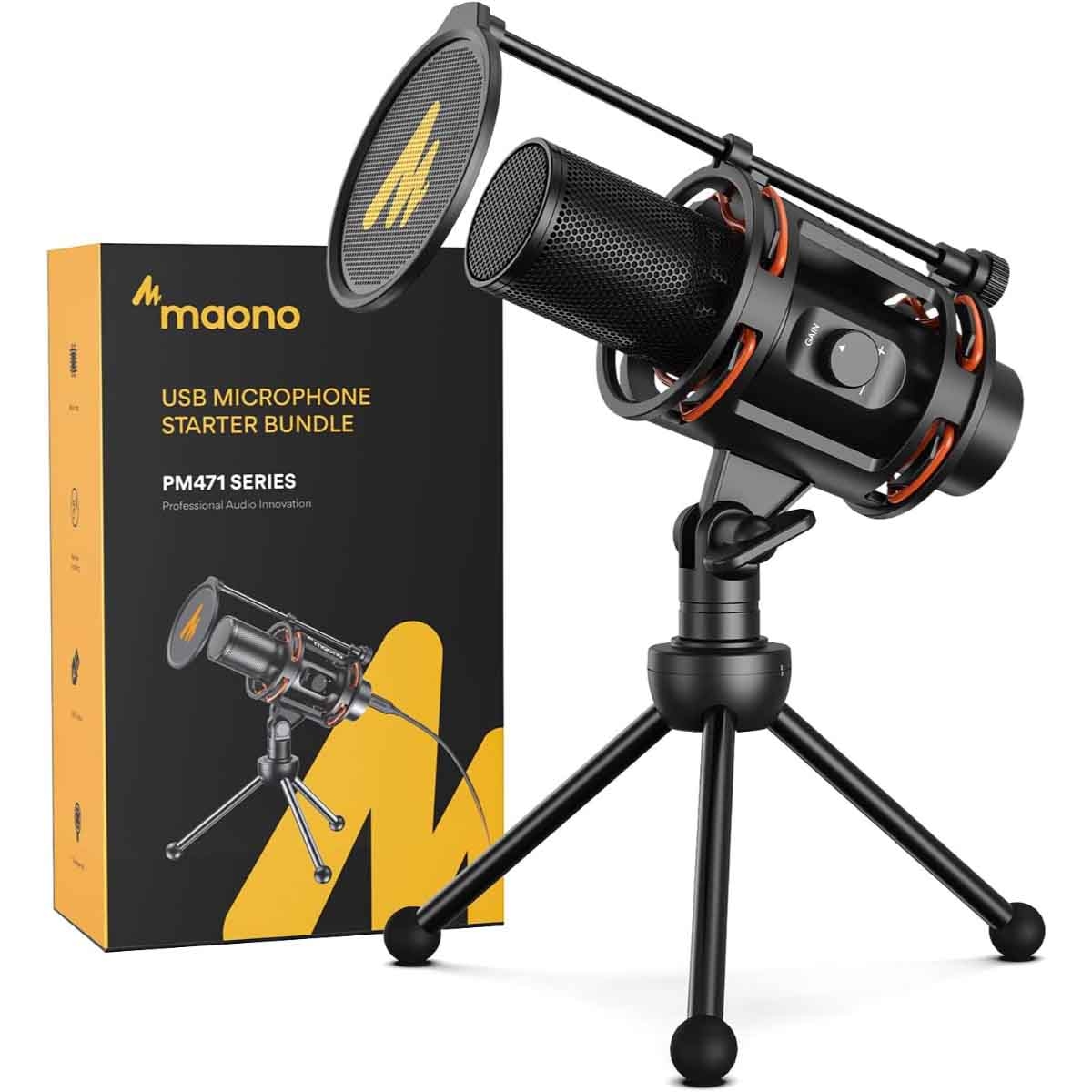 ماونوكاستر AU-PM471TS حزمة ميكروفون استوديو USB
