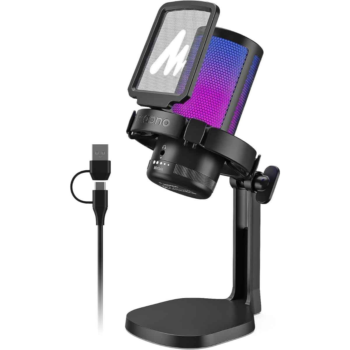 ماونوكاستر DM20 أسود مايك ألعاب RGB GamerWave USB