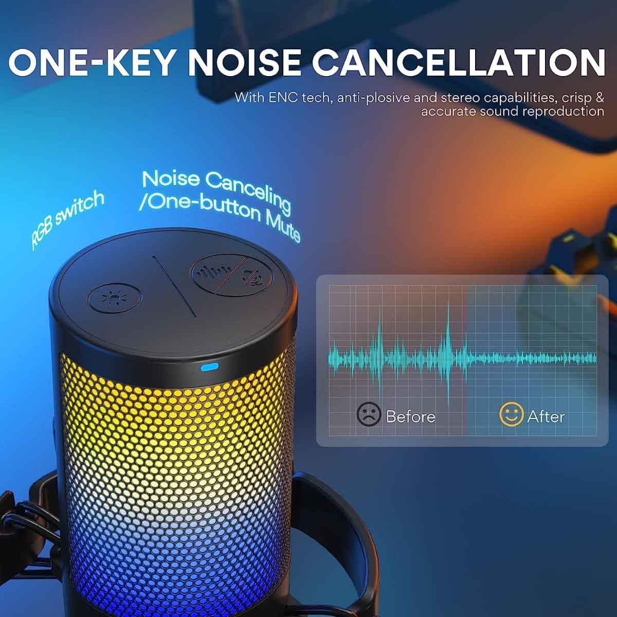 ماونوكاستر DM20 أسود مايك ألعاب RGB GamerWave USB