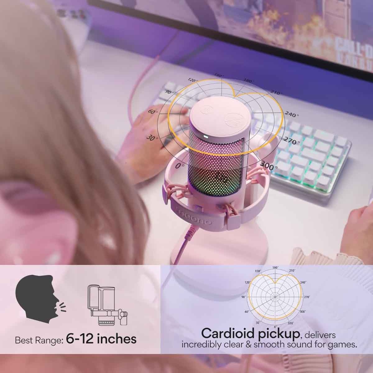 ماونوكاستر DM20 أسود مايك ألعاب RGB GamerWave USB