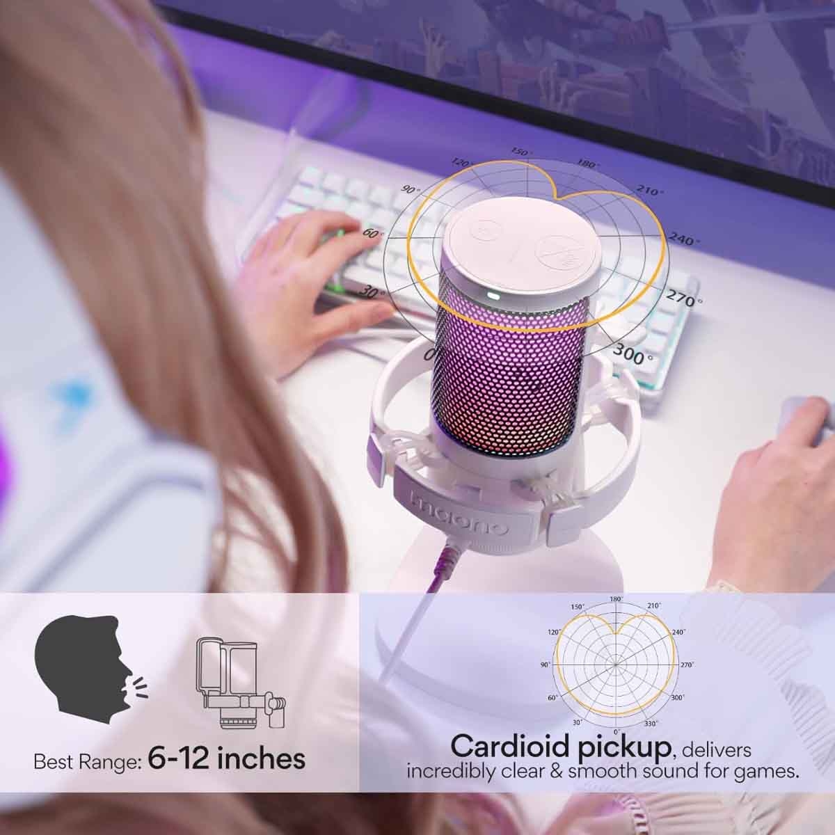 ماونوكاستر DM20 أسود مايك ألعاب RGB GamerWave USB