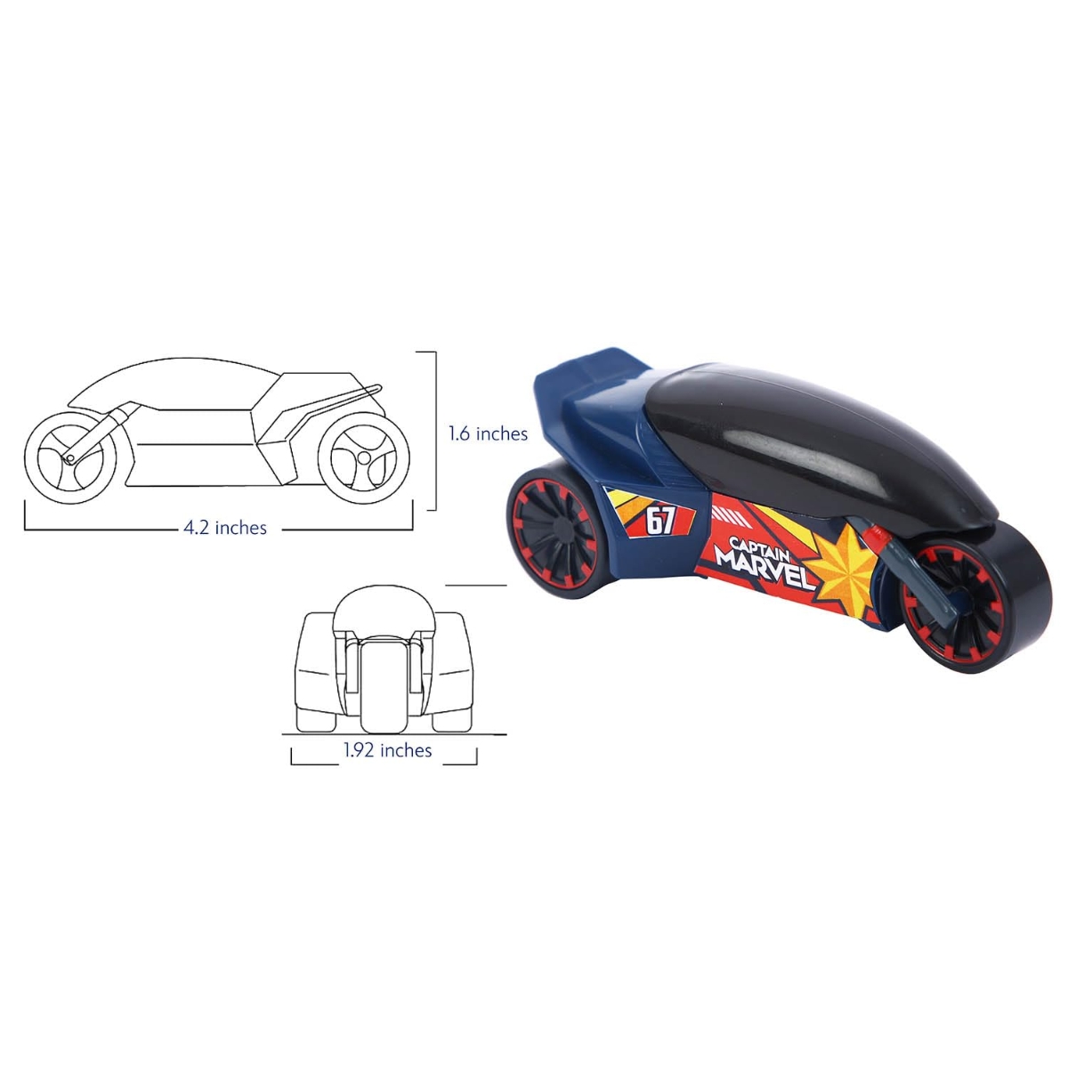مارفل الدراجون الأقوياء دراجة كابتن مارفل النارية، للجنسين، من عمر 3 إلى 4 سنوات