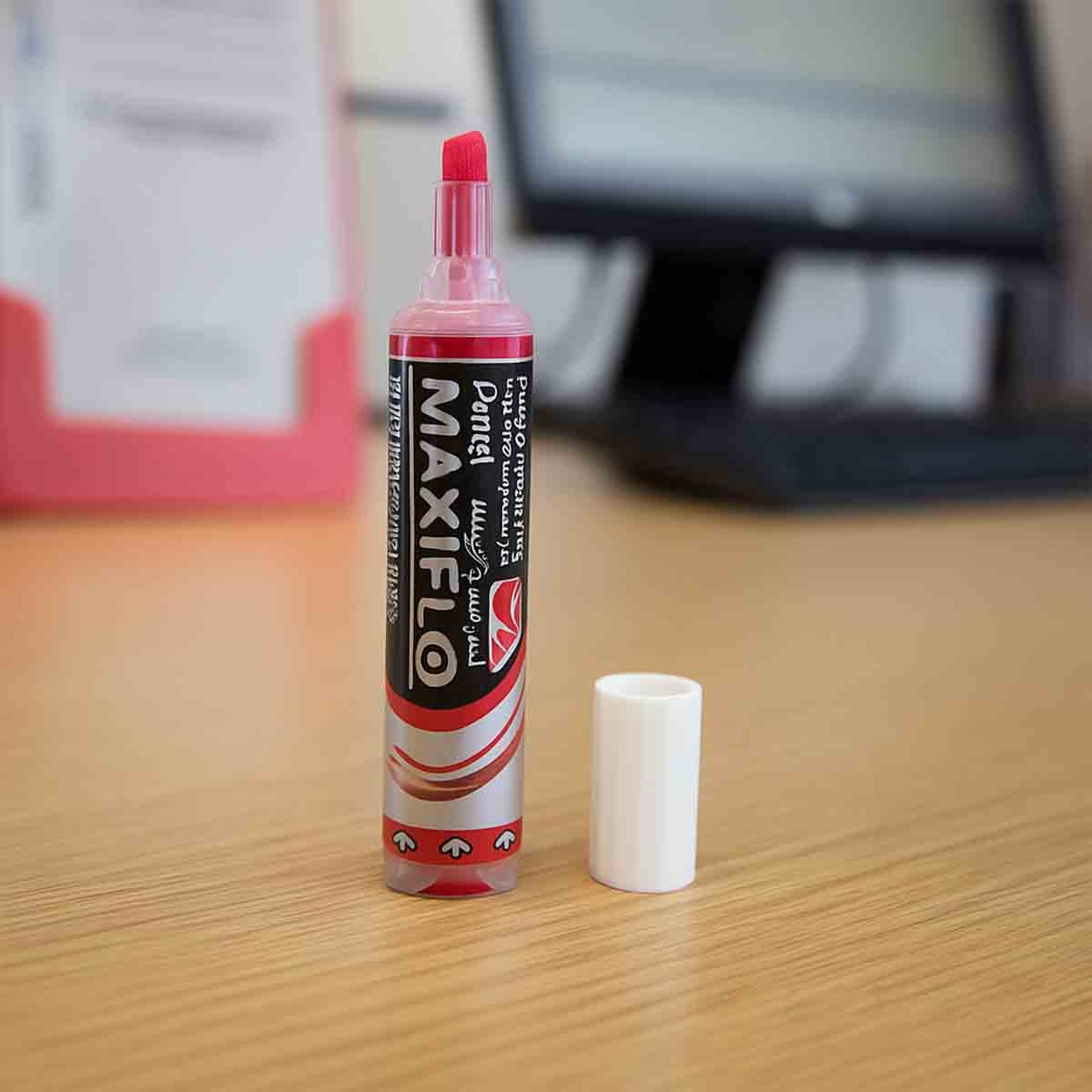 ماكسيفلو قلم وايت بورد بطرف مائل باللون الأحمر