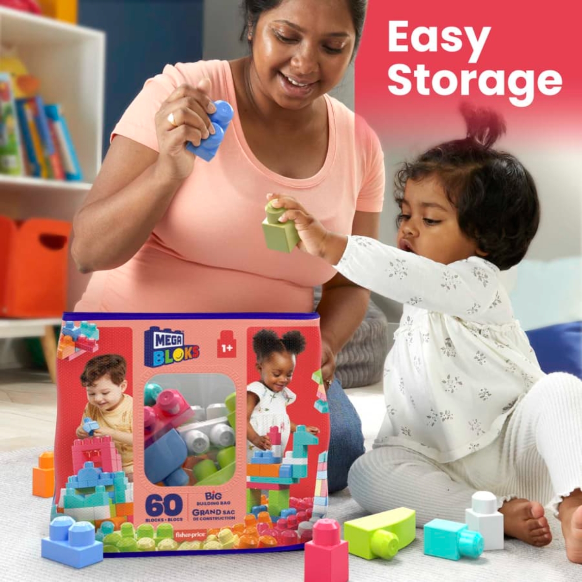 ميغا بلوكس فيشر برايس مجموعة مكعبات بناء كبيرة للأطفال، 0-2 سنوات
