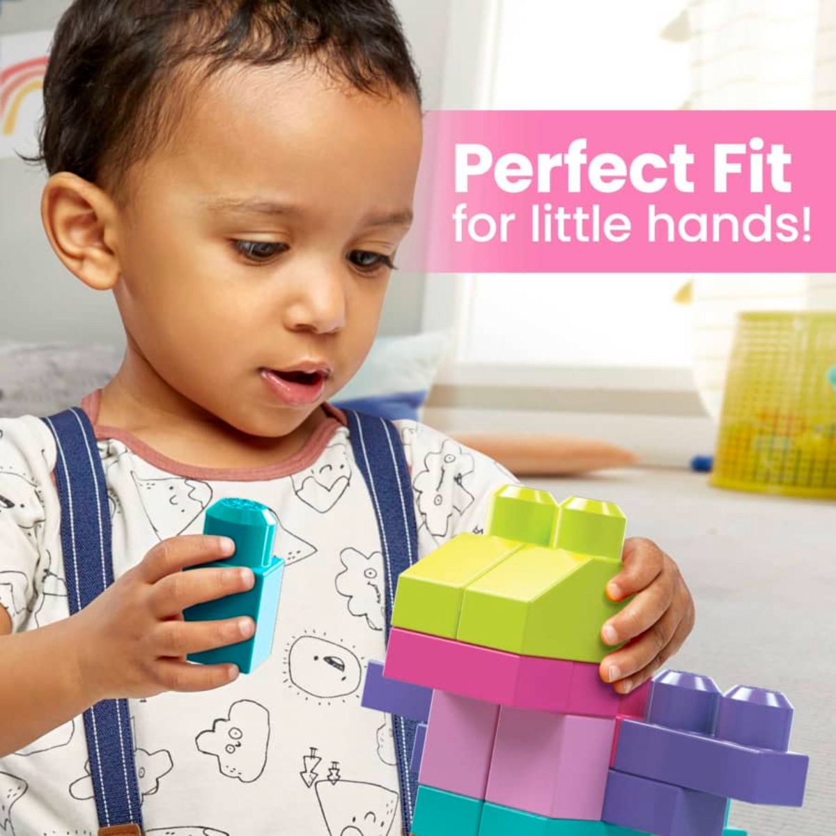 ميغا بلوكس فيشر برايس مجموعة مكعبات بناء وردية للأطفال، 0-2 سنوات