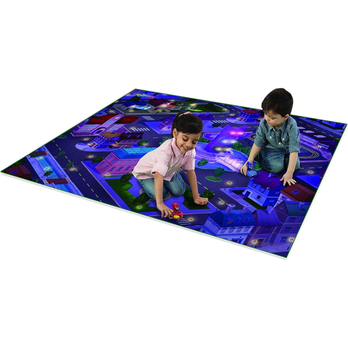 ميجا مات سجادة لعب جامبو PJ ماسكس مع 2 مركبة للجنسين، 3-4 سنوات