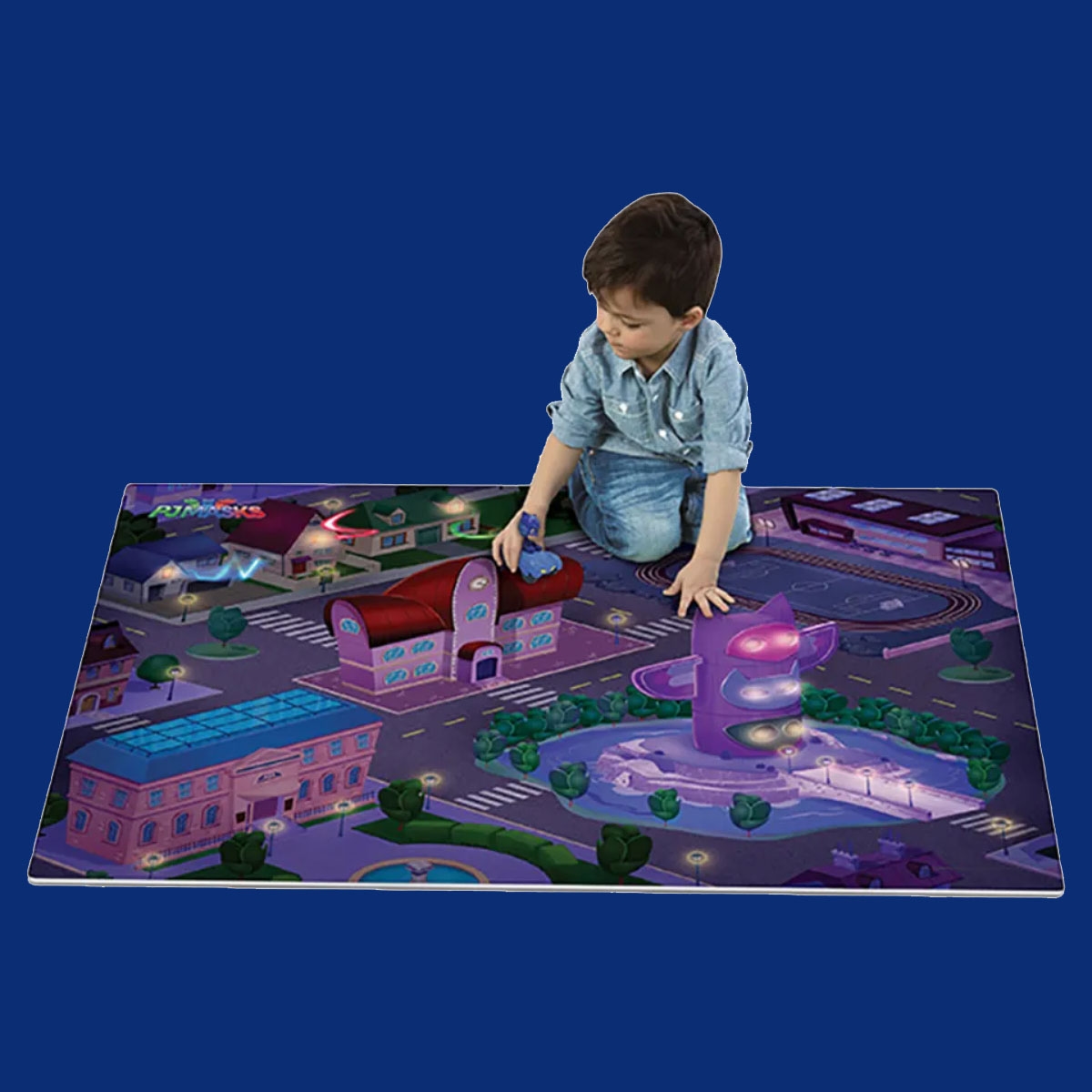 ميجا مات سجادة لعب PJ ماسكس الأصلية مع مركبة للجنسين، 3-4 سنوات