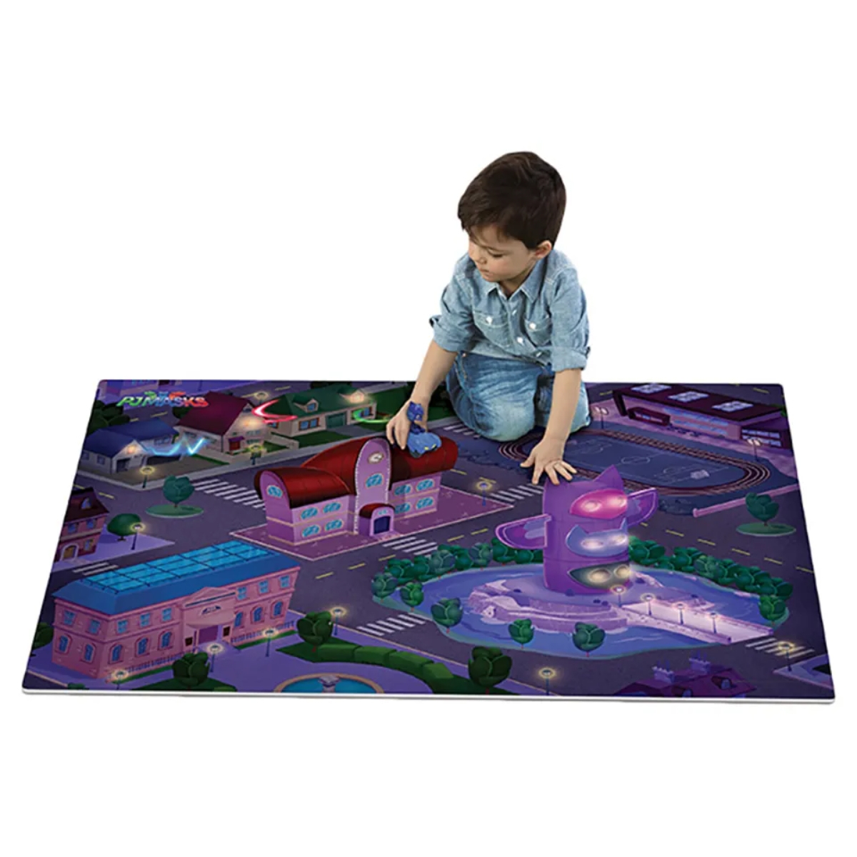 ميجا مات سجادة لعب PJ ماسكس الأصلية مع مركبة للجنسين، 3-4 سنوات