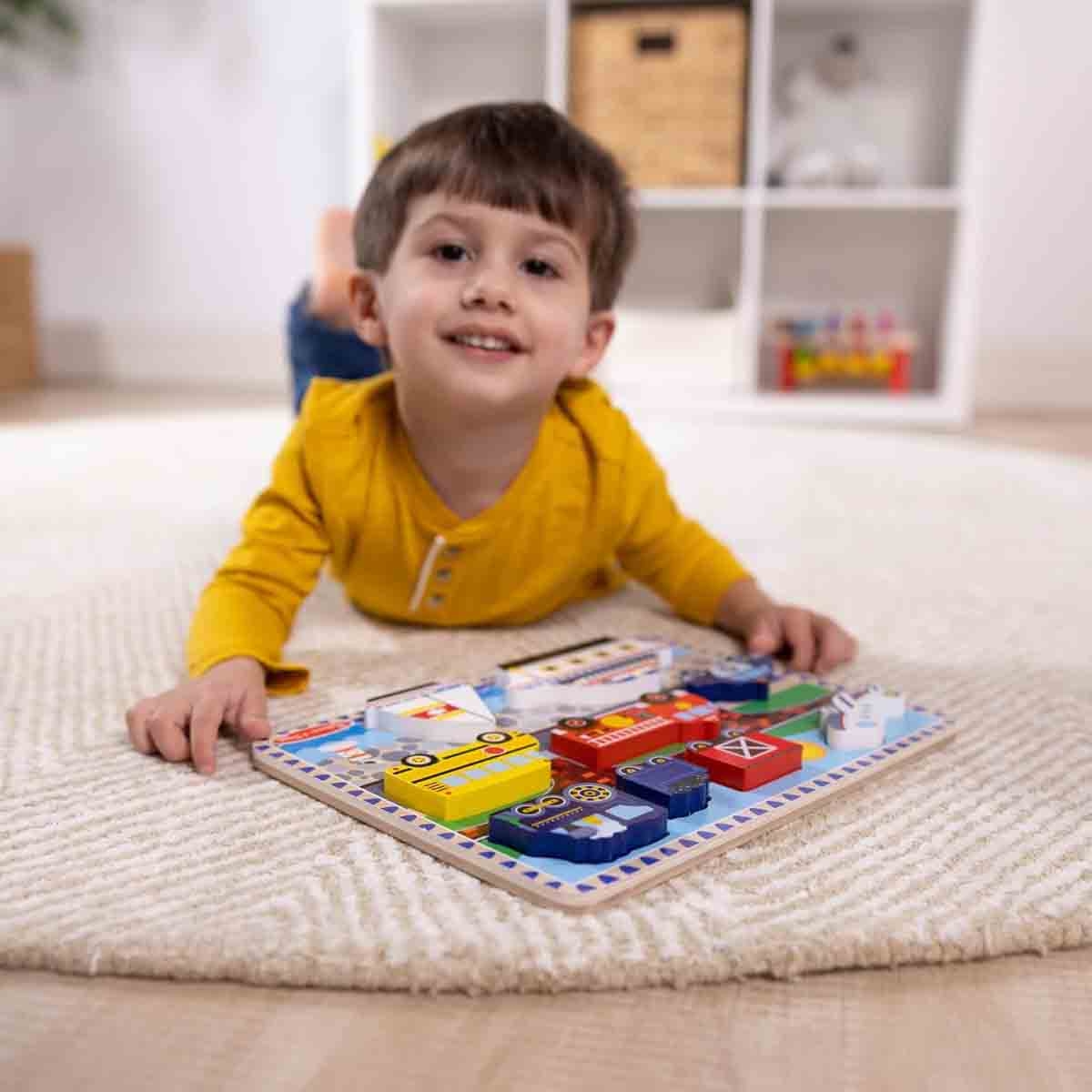 ميليسا آند دوج ألغاز تركيب خشبية سميكة للمركبات للجنسين من عمر 3 إلى 4 سنوات