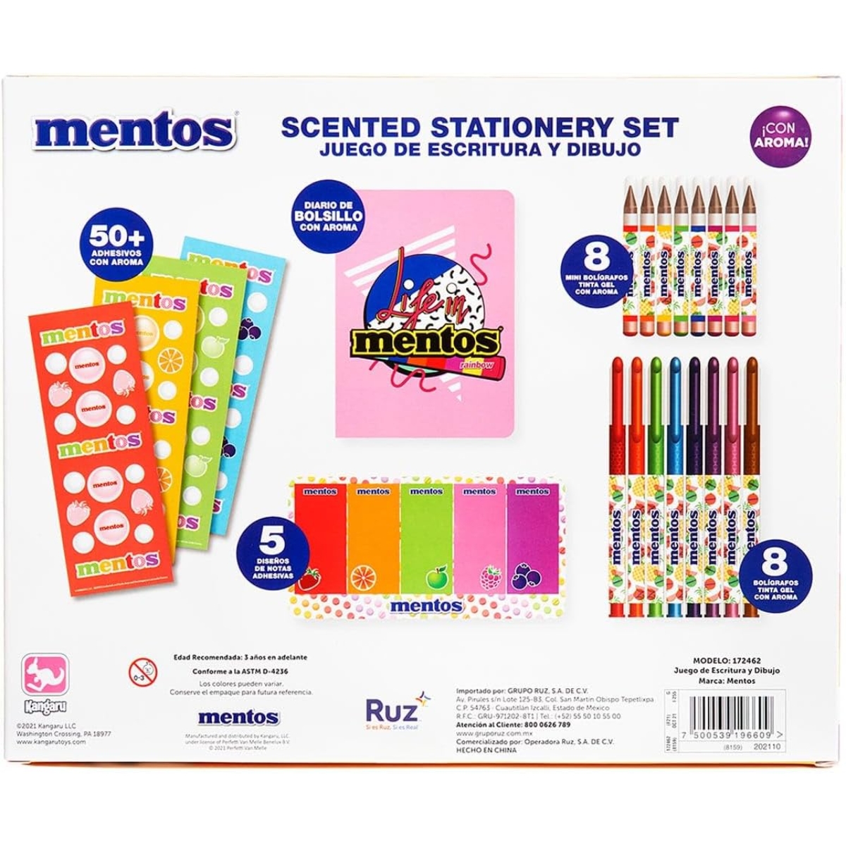 منتوس مجموعة قرطاسية معطرة للجنسين، 3-4 سنوات، مجموعة من 19 قطعة