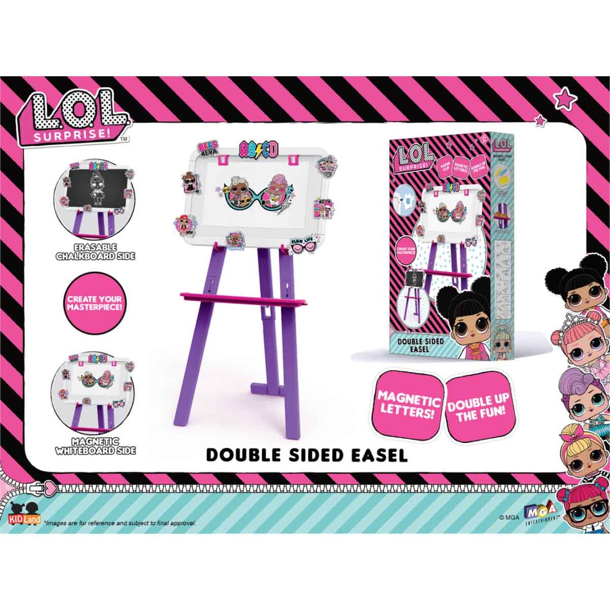 إل أو إل سيربرايز سبورة مزدوجة الوجه للبنات، 3-4 سنوات