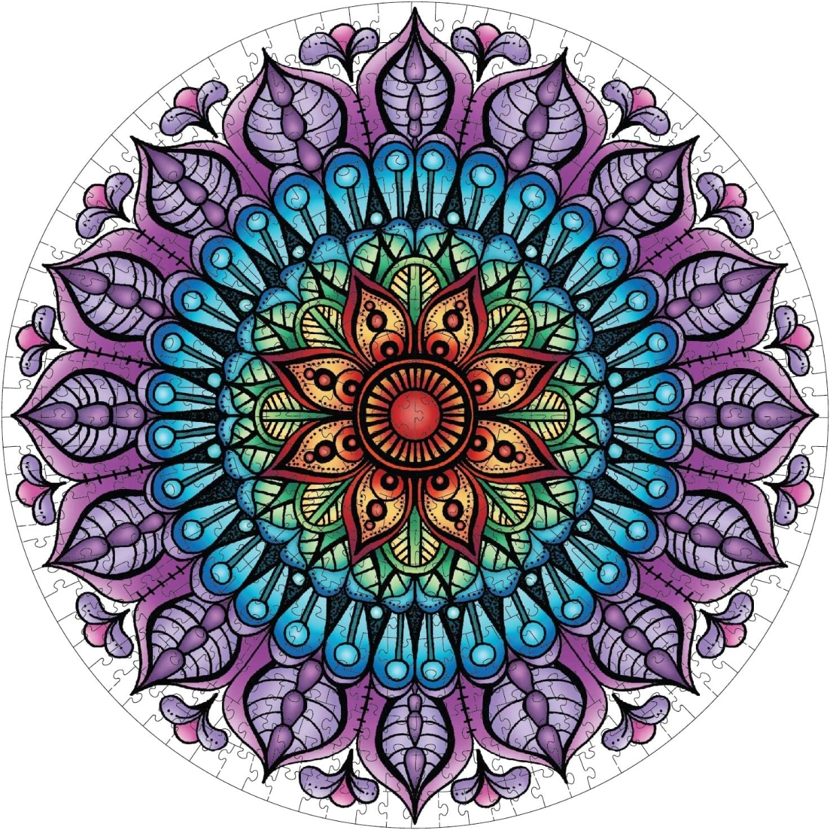 مايندفول ليفينغ أحجية جغسو مستديرة ماندالا للتوازن واليقظة للجنسين، 5-7 سنوات