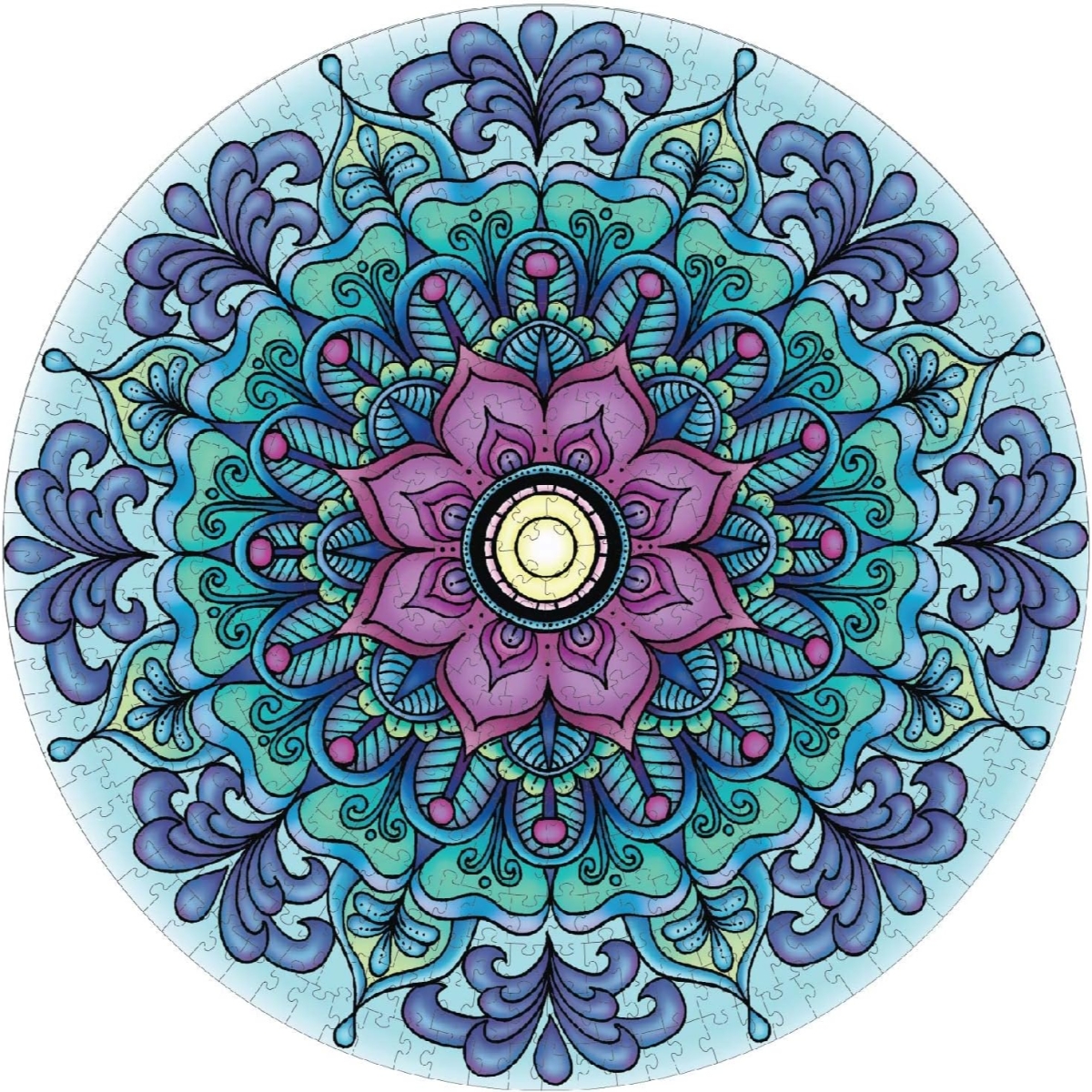 مايندفول ليفينغ أحجية جغسو مستديرة ماندالا للتنفس واليقظة للجنسين، 5-7 سنوات