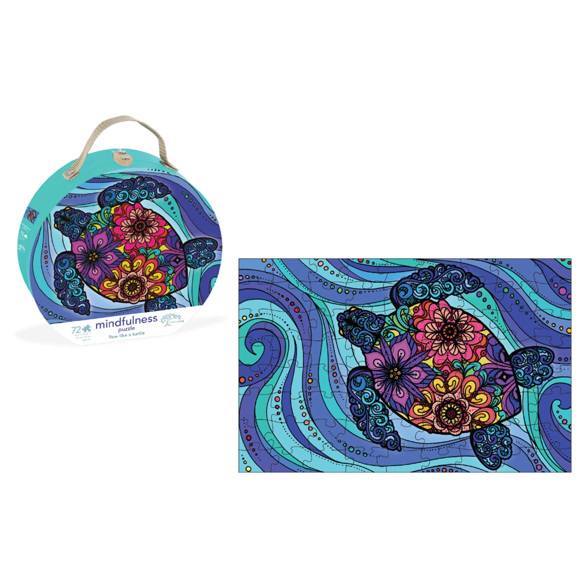 مايندفول ليفينغ أحجية جغسو "تدفق مثل السلحفاة" لليقظة الذهنية للجنسين، 5-7 سنوات