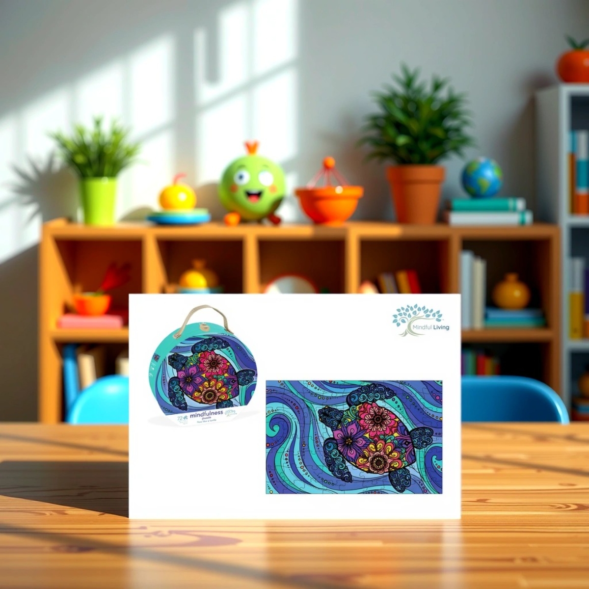 مايندفول ليفينغ أحجية جغسو "تدفق مثل السلحفاة" لليقظة الذهنية للجنسين، 5-7 سنوات